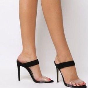Black Mule heel with Perspex strap